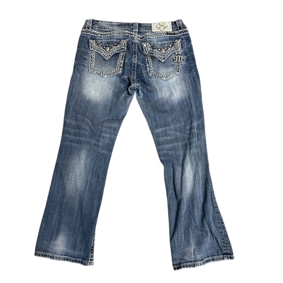 Miss Me Easy Boot Light Wash Embellished Denim Size 31 - Picture 6 of 9